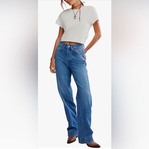 Free People Blue Straight Leg Women's Jeans